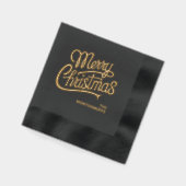 Frohe Weihnachten Typografie Party Servietten Mit Folie (Links)