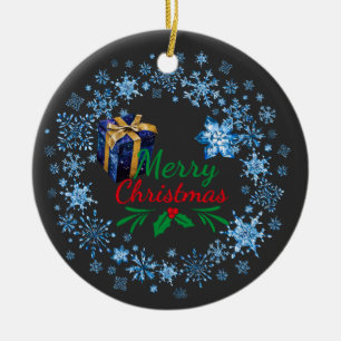 Frohe Weihnachten Typografie Retro Text Keramik Ornament