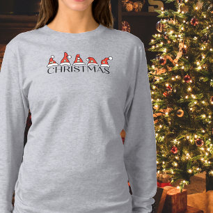 Frohe Weihnachten Typografie, Weihnachtsmann Hüte, T-Shirt