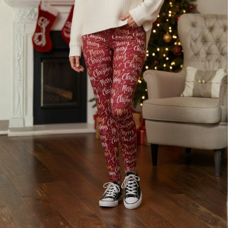 Frohe Weihnachten Typography Leggings