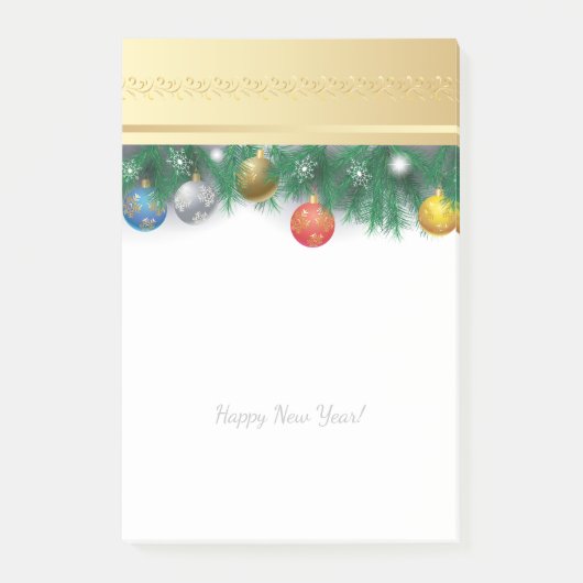 Frohe Weihnachten u. guten Rutsch ins Neue Jahr! Post-it Klebezettel (Vorderseite)