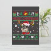 Frohe Weihnachten Ugly Dog Schnauzer Weihnachtsman Einladung (Stehend Vorderseite)