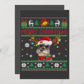Frohe Weihnachten Ugly Dog Schnauzer Weihnachtsman Einladung (Vorne/Hinten)