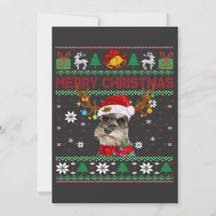 Frohe Weihnachten Ugly Dog Schnauzer Weihnachtsman Einladung