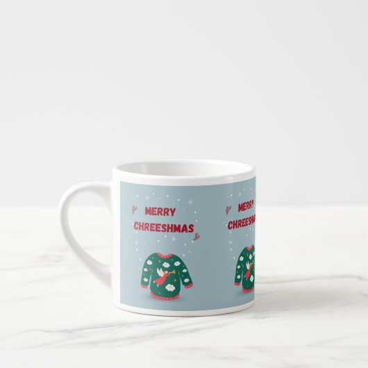 Frohe Weihnachten Ugly Sweater Angel Espressotasse (Links)