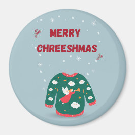 Frohe Weihnachten Ugly Sweater Angel Magnet