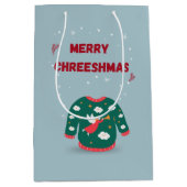 Frohe Weihnachten Ugly Sweater Angel Mittlere Geschenktüte (Vorderseite)