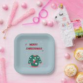 Frohe Weihnachten Ugly Sweater Angel Pappteller (Party)