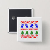 Frohe Weihnachten Ugly Sweater Button (Vorne & Hinten)