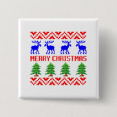 Frohe Weihnachten Ugly Sweater Button (Vorderseite)
