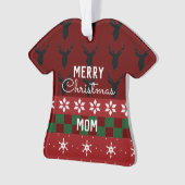 Frohe Weihnachten Ugly Sweater Name Ornament (Vorderseite)