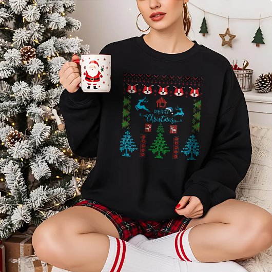 Frohe Weihnachten Ugly Sweater Pattern Urlaub Sweatshirt