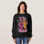 Frohe Weihnachten Ugly Sweater Skeleton Santa Ging Sweatshirt (Vorne ganz)