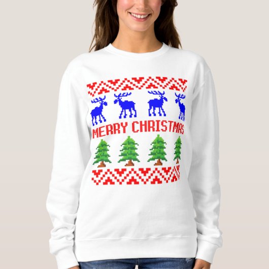 Frohe Weihnachten Ugly Sweater Sweatshirt (Vorderseite)