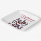 Frohe Weihnachten & Ugly Sweater wünscht Rentier Pappteller (Gewinkelt)