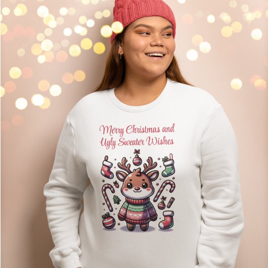 Frohe Weihnachten & Ugly Sweater wünscht Rentier Sweatshirt