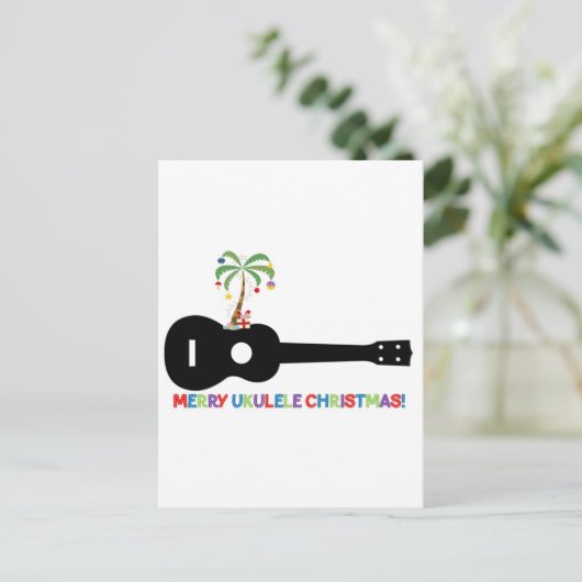 Frohe Weihnachten Ukulele (Stehend Vorderseite)