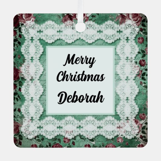 Frohe Weihnachten umkehrbarer Name Ornament (Vorderseite)