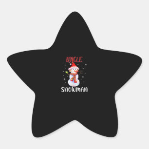 Frohe Weihnachten Uncle Snowman   Onkel Geschenke Stern-Aufkleber