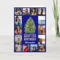 Frohe Weihnachten und 12. Happy Birthday Navy Blue