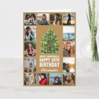 Frohe Weihnachten und 36. Glück Geburtstag Gold