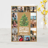 Frohe Weihnachten und 44. Glück Geburtstag Gold Karte (Gelbe Blume)