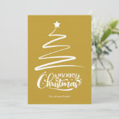 Frohe Weihnachten und Bäume goldene Weihnachtskart (Stehend Vorderseite)