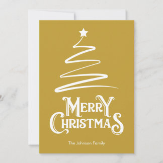 Frohe Weihnachten und Bäume goldene Weihnachtskart