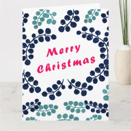 Frohe Weihnachten und Berries geklappte Grußkarte Karte