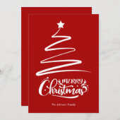 Frohe Weihnachten und drei rote Weihnachtskarte (Vorne/Hinten)