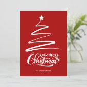 Frohe Weihnachten und drei rote Weihnachtskarte (Stehend Vorderseite)