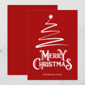 Frohe Weihnachten und drei rote Weihnachtskarte (Vorne/Hinten)