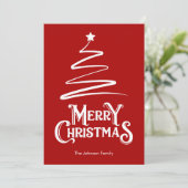 Frohe Weihnachten und drei rote Weihnachtskarte (Stehend Vorderseite)