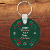 Frohe Weihnachten und ein glücklicher Neujahrsfest Schlüsselanhänger (Vorderseite)