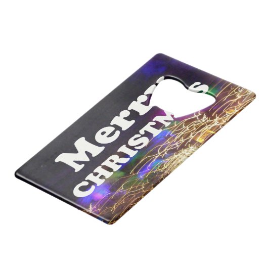 Frohe Weihnachten und ein glücklicher Neujahrsgruß Geldbeutel Flaschenöffner (Rückseite Schrägansicht)