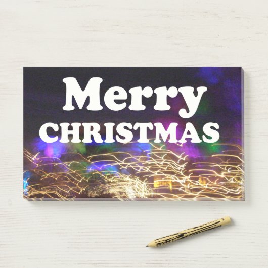 Frohe Weihnachten und ein glücklicher Neujahrsgruß Post-it Klebezettel (Auf Schreibtisch)