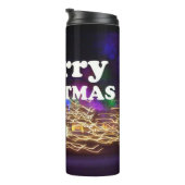 Frohe Weihnachten und ein glücklicher Neujahrsgruß Thermosbecher (Nach rechts gedreht)