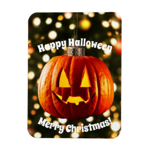Frohe Weihnachten und ein glückliches Halloween Magnet