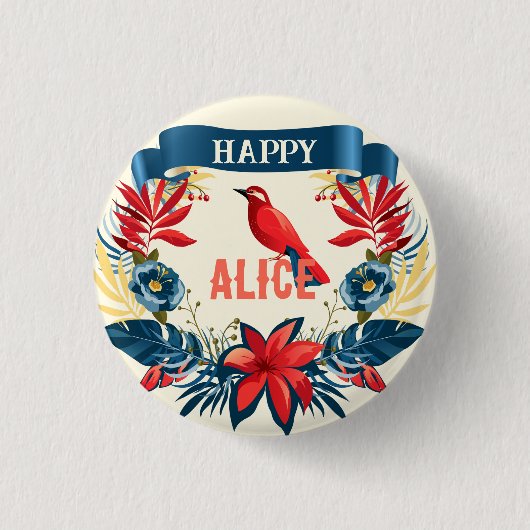 Frohe Weihnachten und ein glückliches neues Jahr!  Button (Vorderseite)