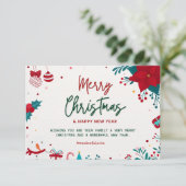 Frohe Weihnachten und ein glückliches neues Jahr Dankeskarte (Stehend Vorderseite)