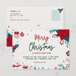 Frohe Weihnachten und ein glückliches neues Jahr Dankeskarte