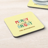 Frohe Weihnachten und ein glückliches neues Jahr F Getränkeuntersetzer (Linke Seite)