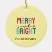 Frohe Weihnachten und ein glückliches neues Jahr F Keramik Ornament (Vorne)