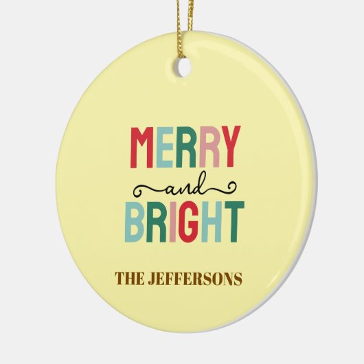 Frohe Weihnachten und ein glückliches neues Jahr F Keramik Ornament (Links)