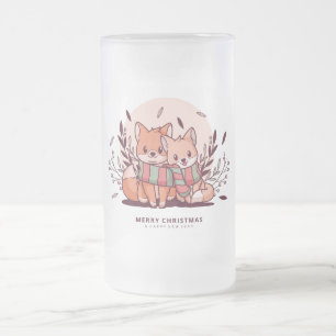 Frohe Weihnachten und ein glückliches neues Jahr F Mattglas Bierglas