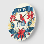 Frohe Weihnachten und ein glückliches neues Jahr! Große Wanduhr (Winkel)