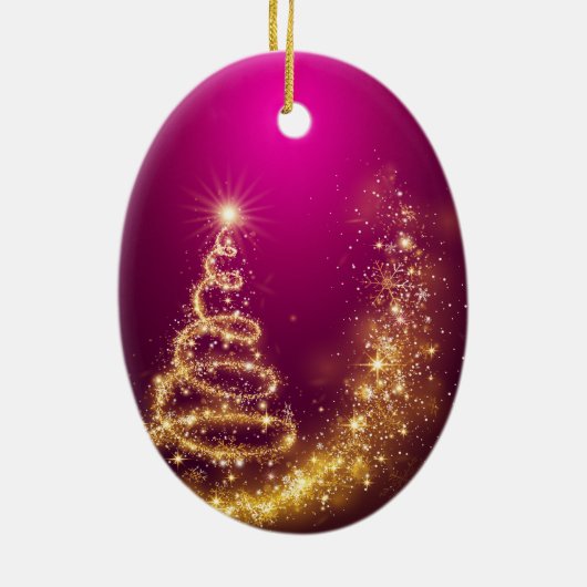 Frohe Weihnachten und ein glückliches neues Jahr! Keramik Ornament (Hinten)