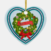 Frohe Weihnachten und ein glückliches neues Jahr! Keramik Ornament (Vorne)