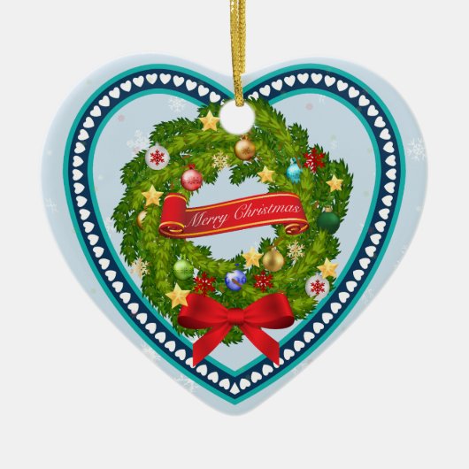 Frohe Weihnachten und ein glückliches neues Jahr! Keramik Ornament (Vorne)