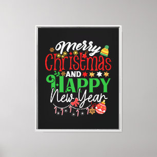 Frohe Weihnachten und ein glückliches neues Jahr Leinwanddruck